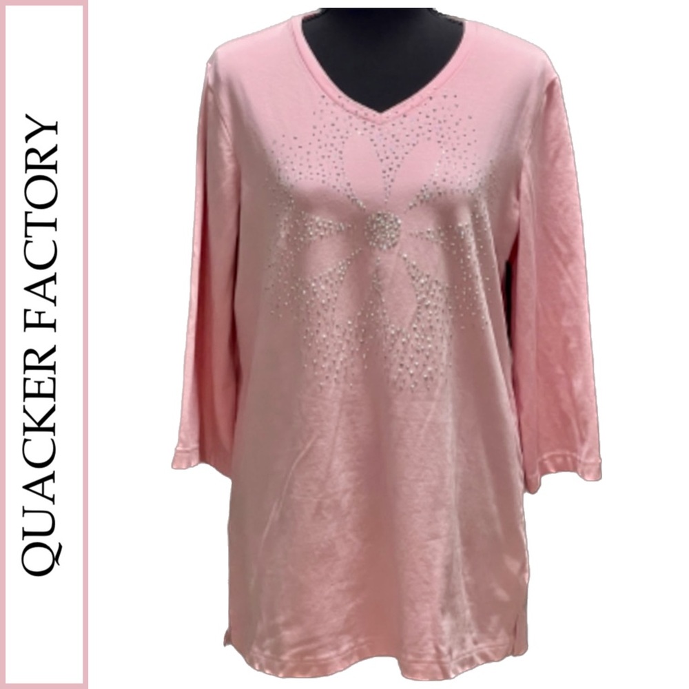 Quacker Factory Sparkle & Shine 3/4 Sleeve Tunic … - image 1